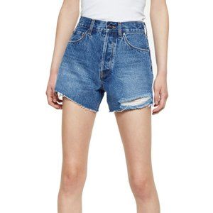 Anine Bing High Waist Denim Shorts
